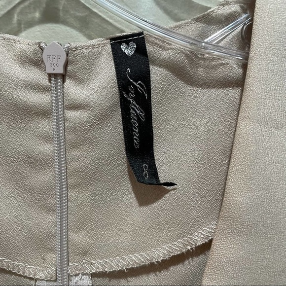 Influence Tuxedo Sleeveless romper Tan Size 8 - Picture 4 of 8